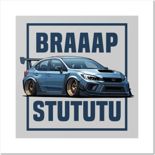 Subaru STI Car Art - Impreza WRX Stance Modified JDM Car Posters and Art